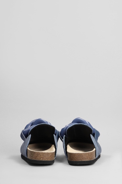 Chain Loafer Slipper-mule In Blue Denim