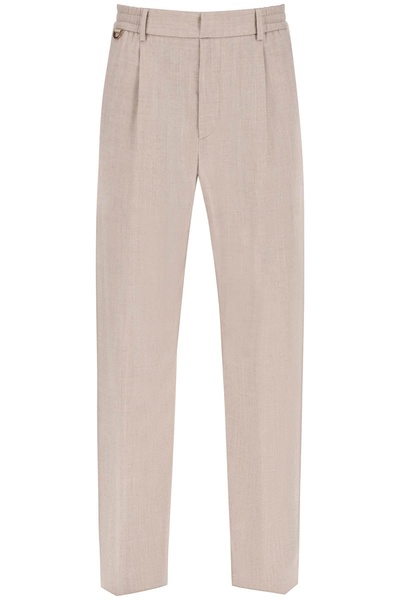 Single Pleat Wool Silk Trousers