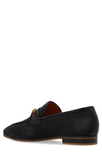 Horsebit Detailed Denim Loafers