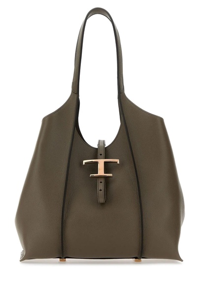 Dove Grey Leather Mini T Timeless Shoulder Bag