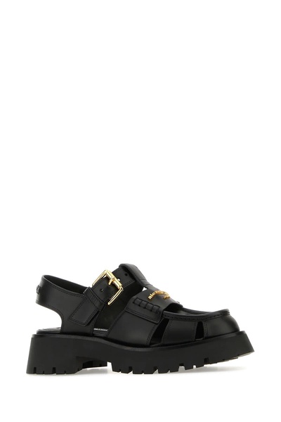 Black Leather Carter Sandals