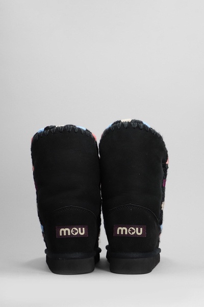 Eskimo 24 Low Heels Ankle Boots In Black Suede