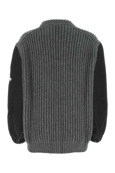 Prada Woman Dark Grey Wool Blend Oversize Sweater