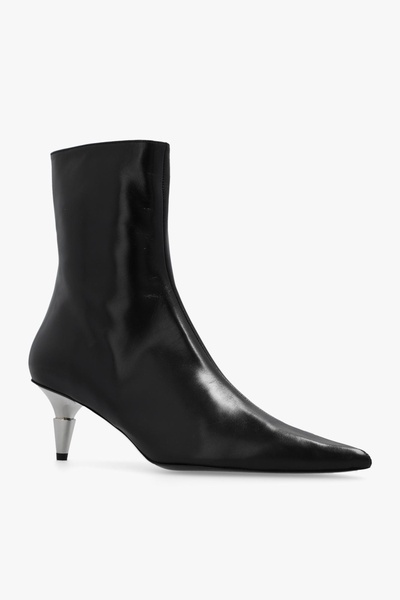 'spike' Heeled Ankle Boots In Leather