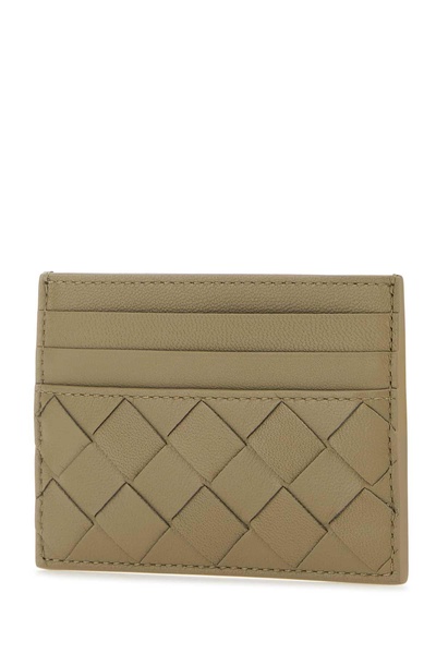 Dove Grey Nappa Leather Intrecciato Card Holder