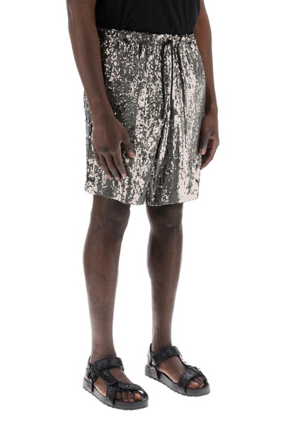 Dries Van Noten Sequined Drawstring Shorts