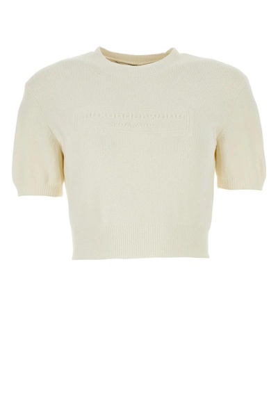 Ivory Stretch Polyester Blend Sweater