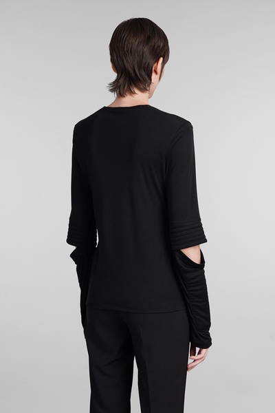 T-shirt In Black Wool And Polyester