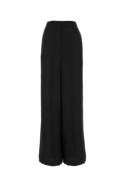 Fendi Woman Embroidered Satin Wide-Leg Pant