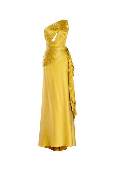 Yellow Bliss One-Shoulder Silk Gown