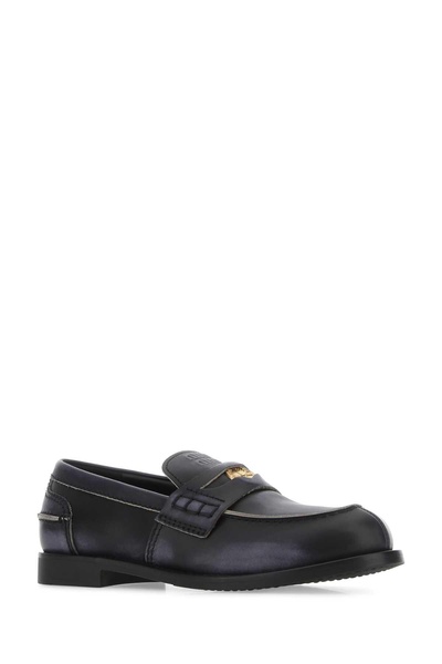 Miu Miu Logo Detailed Slip-On Penny Loafers