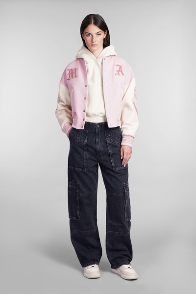 Bomber In Rose-pink Wool