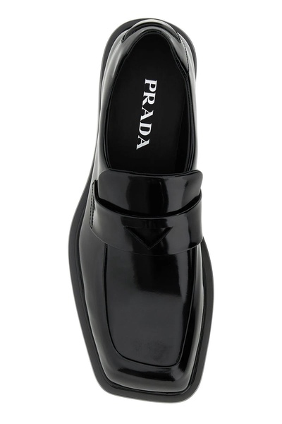 Prada Women Square-Toe Leather Loafers