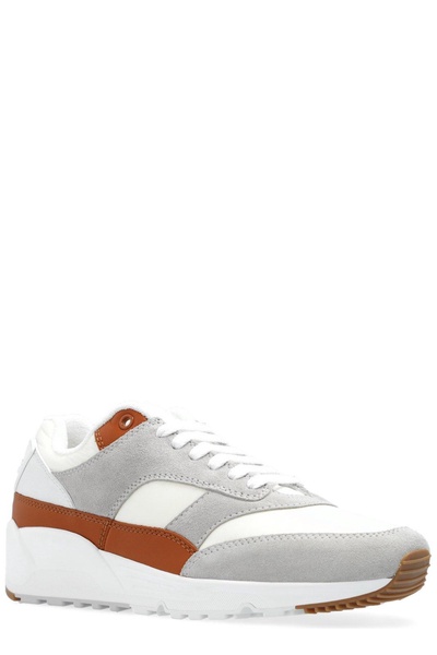 Bump Colour-Block Suede, Shell and Leather Low-Top Sneakers