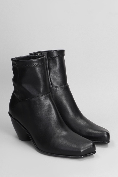 Atom High Heels Ankle Boots In Black Polyester