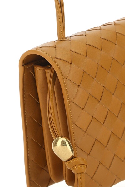 Ochre Leather Trio Pouch On Strap Shoulder Bag