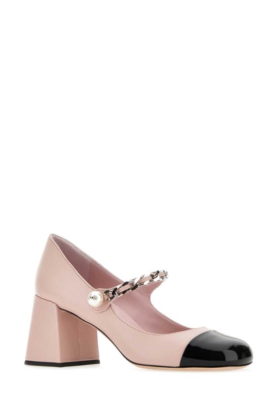 Miu Miu Woman Pink Leather Pumps