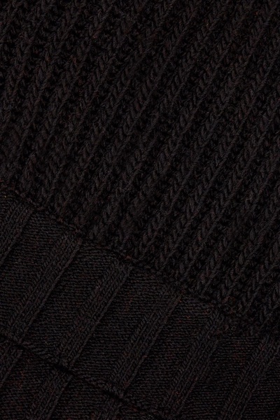 Black Stretch Wool Blend Sweater