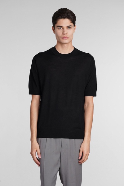 T-shirt In Black Wool