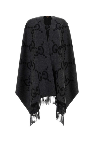 Embroidered Cashmere Reversible Cape