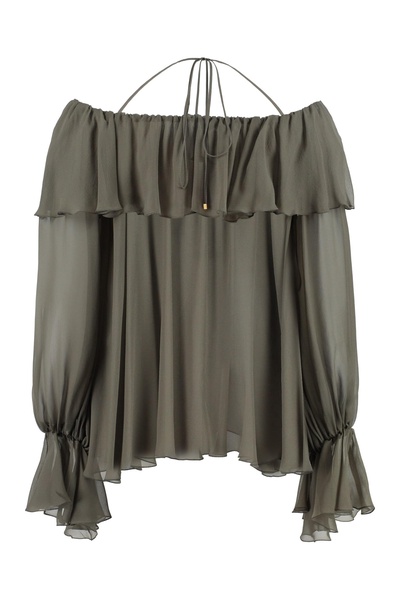 Ruffled Silk Blouse