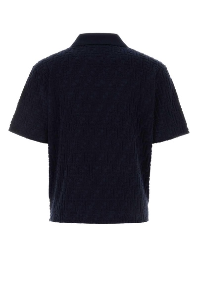 Dark Blue Terry Fabric Polo Shirt