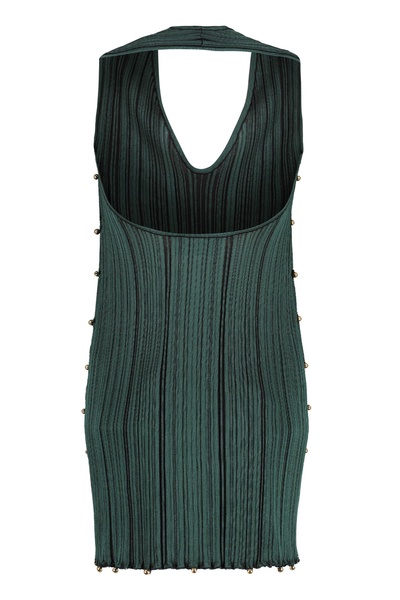 Bottega Veneta Woman Bottle Green Polyester Blend Mini Dress