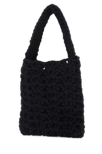 Black Cotton Blend Handbag