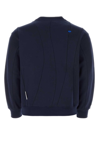 Navy Blue Cotton Blend Sweatshirt