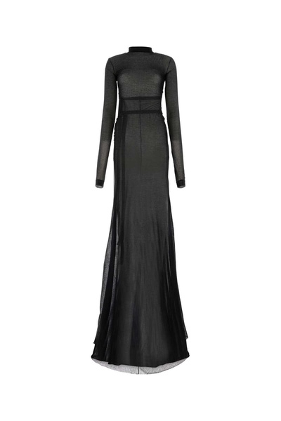 Ann Demeulemeester Woman Black Cotton Blend Long Dress