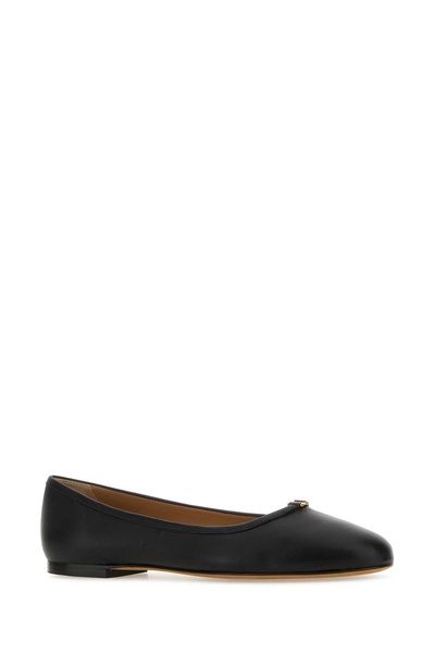 Black Leather Marcie Ballerinas