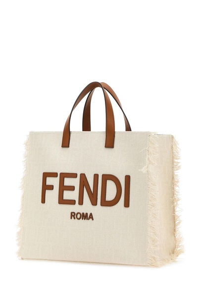 Fendi Man Embroidered Jacquard Ff Shopper Shopping Bag