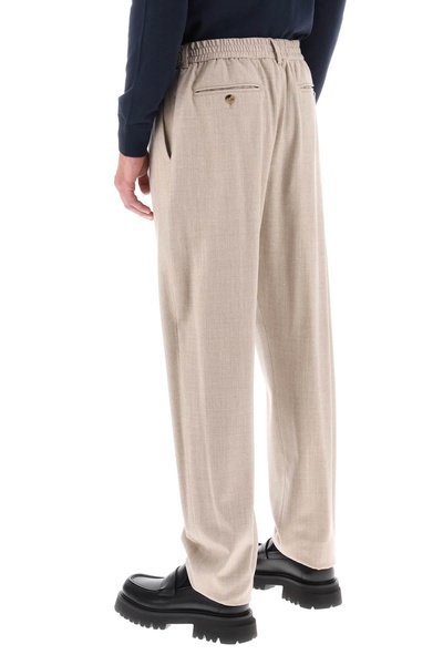 Single Pleat Wool Silk Trousers