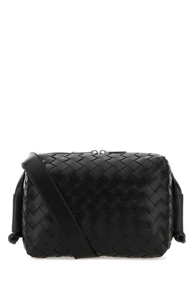 Black Leather Loop Crossbody Bag