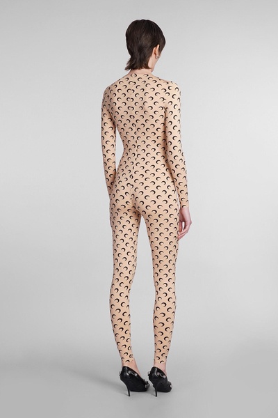 Jumpsuit In Beige Polyamide