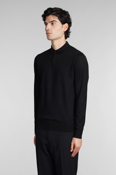 Polo In Black Wool