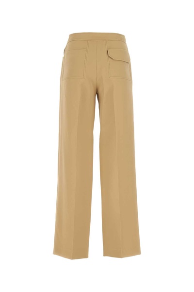 Camel Polyester Wide-leg Pant