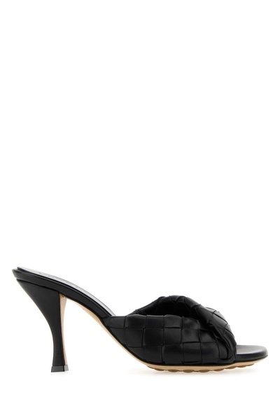 Bottega Veneta Woman Black Leather Blink Mules