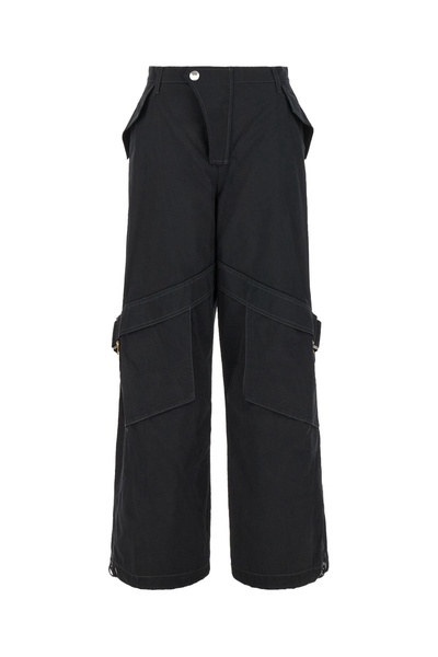 Black Cotton Blend Cargo Pant