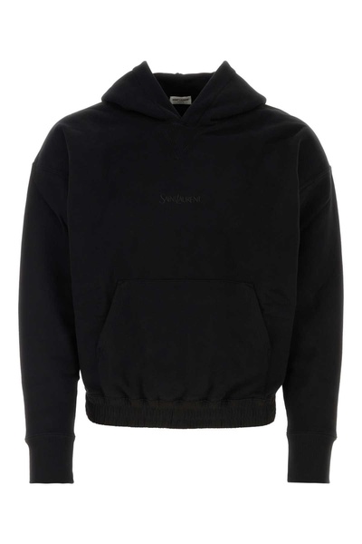 Saint Laurent Man Black Cotton Sweatshirt