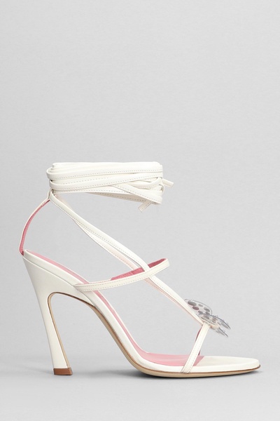 Butterfly 111 Sandals In White Leather