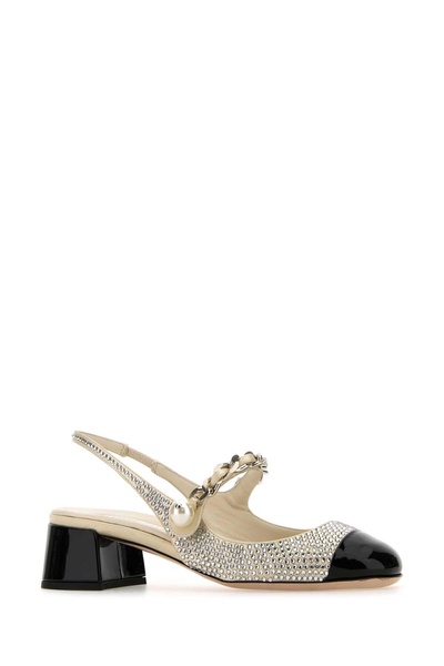 Miu Miu Woman Embellished Satin Pumps