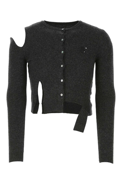 Black Wool Blend Cardigan