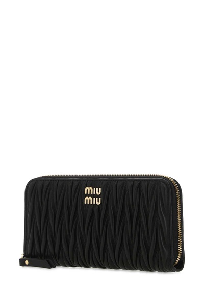 Miu Miu Woman Black Nappa Leather Wallet