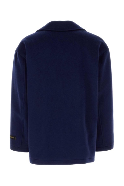 Marni Man Blue Wool Blend Coat