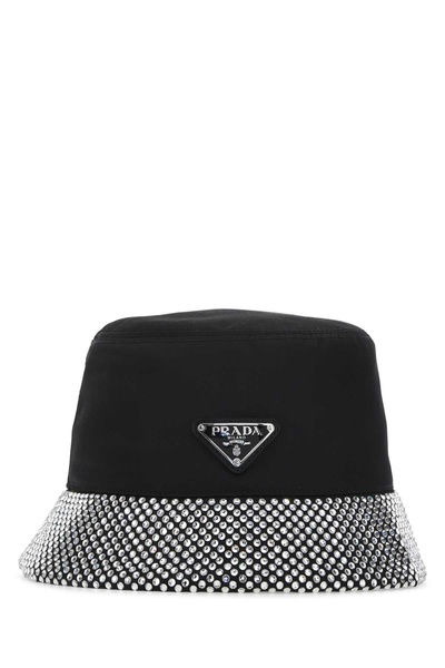 Prada Logo Plaque Embellished Bucket Hat