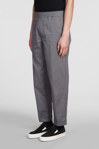 Rem Slim Low Rise Pants In Grey Cotton