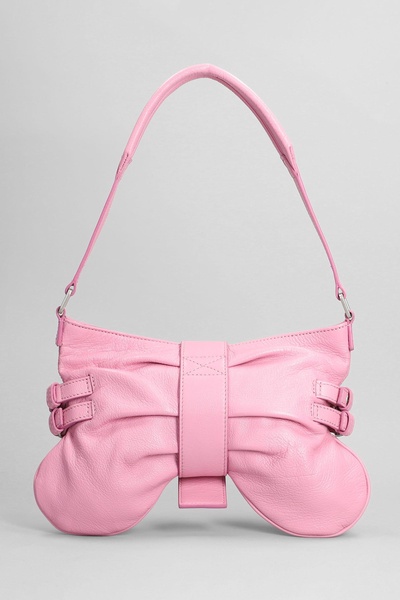 Hand Bag In Rose-pink Leather