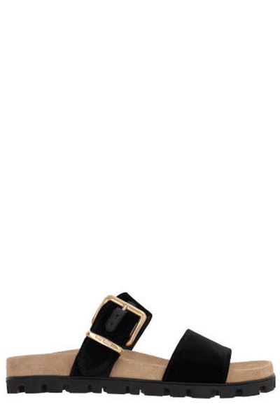 Miu Miu Suede Buckle Sandals