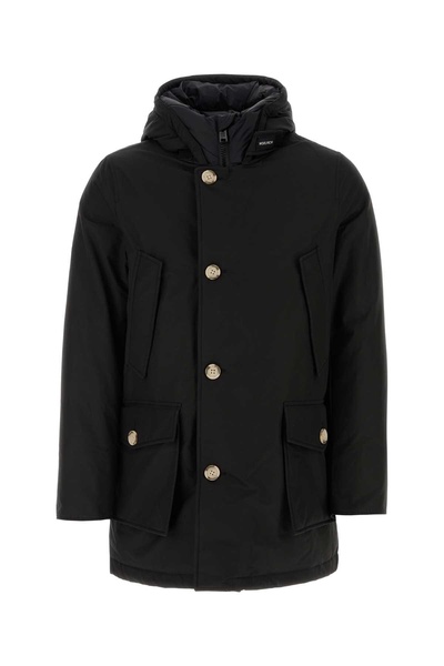 Black Cotton Blend Down Jacket